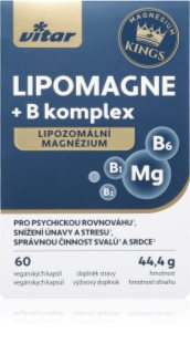 Vitar Magnesium Kings Lipomagne + B komplex hořčík pro podporu činnosti nervové soustavy 60 cps
