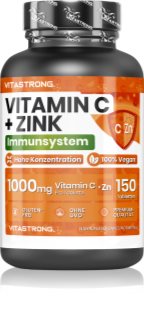 VITASTRONG Vitamin C + Zinc Tabletten zur Stärkung der Immunität, für ein optimales Wachstum sowie die richtige Knochenentwicklung 150 TABL