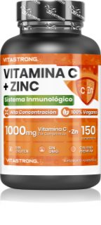 VITASTRONG Vitamin C + Zinc comprimidos para mejorar la inmunidad y ayudar al crecimiento y al desarrollo óptimos de los huesos 150 comp.