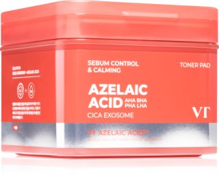 VT Cosmetics Azelaic Acid Sebum Control & Calming Toner Pad dischete de tonifiere nutritie si hidratare 60 buc