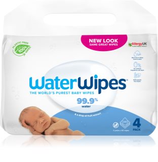 WaterWipes Baby Wipes 4 Pack švelnios drėgnosios servetėlės kūdikiams 4x60 vnt.