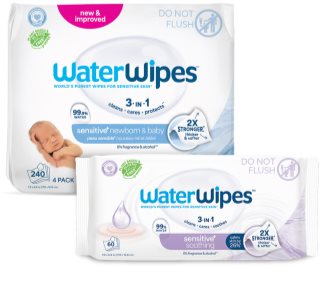 WaterWipes Sensitive (4x60 ks) + Soothing Clean (1x60 ks) Șervețele umede 300 buc