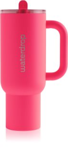 Waterdrop Explorer Tumbler nerūsējoša pudele ar salmiņu (Ierobežota daudzuma preces) Neon Pink 1100 ml