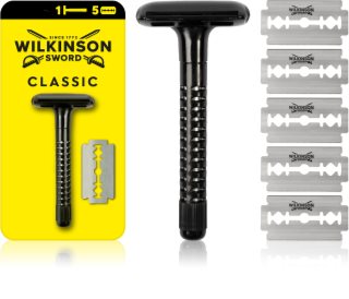 Wilkinson Sword Classic aparelho barbear + cabeças de substituição 5 pçs