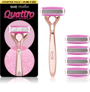 Wilkinson Sword Intuition Quattro for Women Razor + Replacement Head 5 pcs