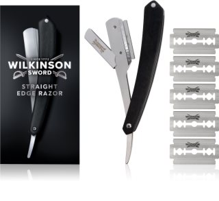 Wilkinson Sword Barber's Style Straight Edge navalha de barbear clássica + lâminas sobresselentes