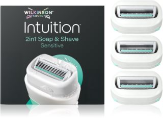 Wilkinson Sword Intuition 2in1 Soap & Shave Sensitive recarga de lâminas 3 un.