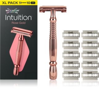 Wilkinson Sword Intuition Rose Gold Barberkniv + erstatningshoveder 9 stk