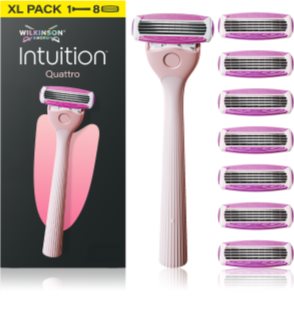 Wilkinson Sword Intuition Quattro rasoir + lames de rechange 8 pièces