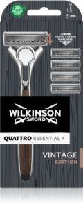 Wilkinson Sword Quattro Essential 4 Titanium Vintage holicí strojek + náhradní břity 5 ks
