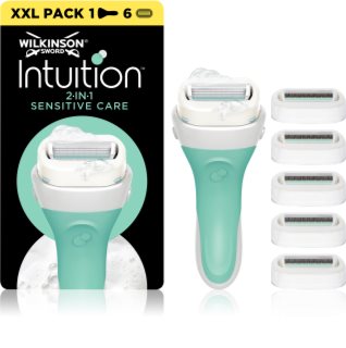 Wilkinson Sword Intuition 2in1 Soap & Shave Sensitive Rasierapparat + Ersatzköpfe 6 Stück
