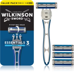 Wilkinson Sword Essentials 3 Hybrid Rasierapparat + Ersatzköpfe 4 pc