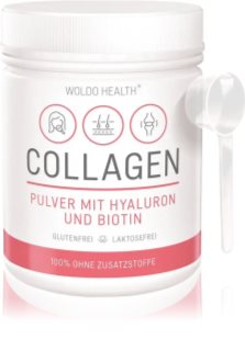WoldoHealth® Collagen Powder s kyselinou hyaluronovou a biotinem hydrolyzovaný kolagen s kyselinou hyaluronovou 500 g