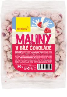 Wolfberry Freeze-Dried Raspberries Covered in White Chocolate owoce liofilizowane w czekoladzie 100 g