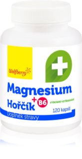 Wolfberry Magnesium (horčík) + B6 kapsuly na podporu normálnej činnosti nervovej sústavy, svalov, zubov a zníženie únavy 120 cps