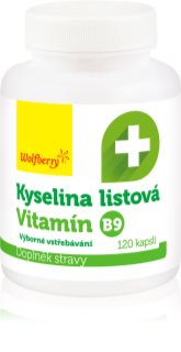 Wolfberry Kyselina listová (Vitamin B9) kapsle pro podporu krvetvorby 120 cps