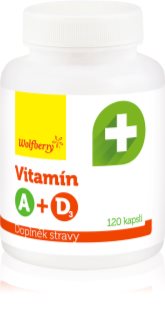 Wolfberry Vitamin A + D3 kapsuly pre normálnu funkciu imunitného systému, stav kostí, zubov a činnosť svalov 120 cps