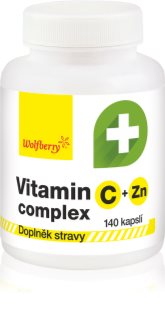 Wolfberry Vitamin C + zinok komplex kapsuly na podporu imunitného systému, pre krásnu pleť, nechty a normálny stav zubov 140 cps