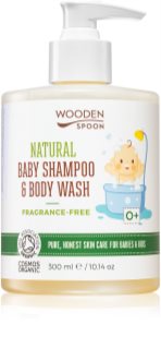 WoodenSpoon Natural shampoo e doccia gel per bambini senza profumazione 300 ml
