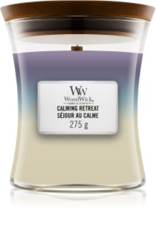 Woodwick Trilogy Calming Retreat aроматична свічка з дерев'яним гнітом
