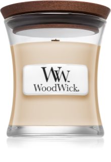 Woodwick Vanilla Bean vela perfumada com pavio de madeira