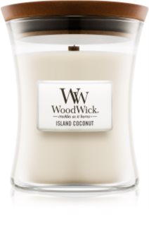 Woodwick Island Coconut vonná svíčka s dřevěným knotem 275 g
