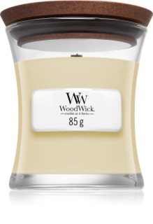 Woodwick White Teak Duftkerze mit Holzdocht