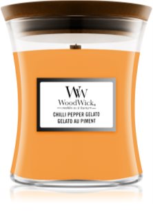 Woodwick Chilli Pepper Gelato vela perfumada com pavio de madeira