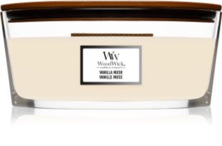 Woodwick Vanilla Musk vela perfumada com pavio de madeira (hearthwick) 453,6 g