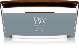 Woodwick Terra Haze scented candle with wooden wick (hearthwick) 453 g
