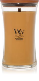 Woodwick Opulent Wood Golden Bourbon vonná sviečka s dreveným knotom (hearthwick)