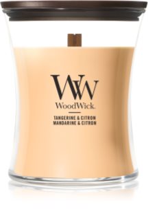 Woodwick Tangerine & Citron bougie parfumée avec mèche en bois