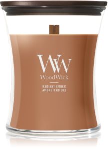 Woodwick Radiant Amber vela perfumada con mecha de madera 275 g
