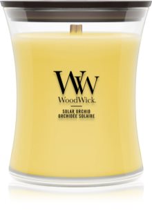 Woodwick Solar Orchid vela perfumada com pavio de madeira