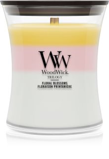 Woodwick Trilogy Floral Blossoms bougie parfumée avec mèche en bois
