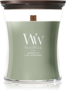 Woodwick Verdant Fig lumânare parfumată cu fitil din lemn
