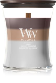 Woodwick Trilogy Radiant Cashmere aроматична свічка з дерев'яним гнітом