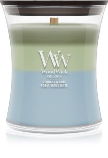 Woodwick Trilogy Verdant Woods mirisna svijeća s drvenim fitiljem