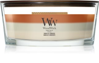Woodwick Trilogy Vanilla Embers illatgyertya fa kanóccal 453.6 g