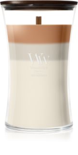 Woodwick Trilogy Café Macchiato candela profumata con stoppino in legno 610 g