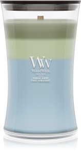 Woodwick Trilogy Verdant Woods candela profumata con stoppino in legno 610 g