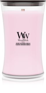 Woodwick Cherry Blossom & Vanilla Duftkerze mit Holzdocht