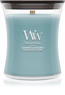 Woodwick Cedarwood & Ocean Moss bougie parfumée avec mèche en bois