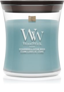 Woodwick Cedarwood & Ocean Moss bougie parfumée avec mèche en bois