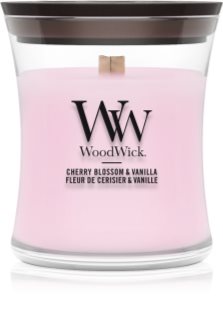 Woodwick Cherry Blossom & Vanilla mirisna svijeća s drvenim fitiljem