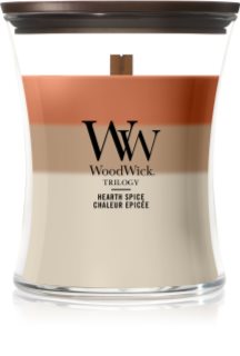 Woodwick Trilogy Hearth Spice aроматична свічка з дерев'яним гнітом 275 гр