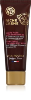 Yves Rocher Riche Créme krém na ruky proti pigmentovným škvrnám SPF 30 50 ml