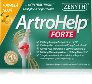 Zenyth ArtroHelp Forte săculeți pentru susținerea sănătății sistemului locomotor aroma orange 28 buc
