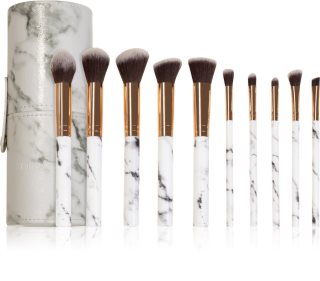 Zoë Ayla Makeup Brush Set Marble 10 Piece Make-up Brush Set with Pouch