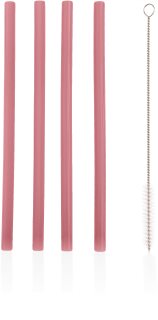 Zopa Silicone Straw pai din silicon + perie de par 6 m+ Old Pink 4 buc